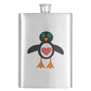 Niedliche Liebe Herzpinguin Flachmann