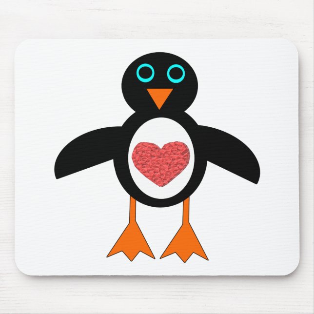 Niedliche Liebe Herzpinguin Mousepad (Vorne)
