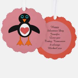 Niedliche Liebe Herzpinguin Ornament Karte
