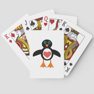 Niedliche Liebe Herzpinguine Kartenspielen Spielkarten