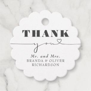 Niedliche Liebe Herztext Danke Hochzeit Geschenkanhänger