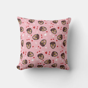 Niedliche Liebe Hund rosa Kissen