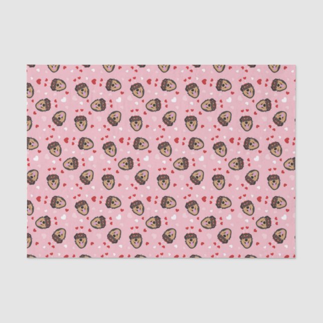 Niedliche Liebe Hund rosa Seidenpapier (Vorderseite)