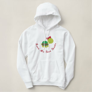 Niedliche Liebe ich wahre Schildkröte gesticktes Bestickter Hoodie