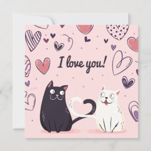 Niedliche Liebe Katzen Feiertagskarte