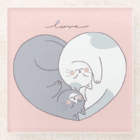 Niedliche Liebe Katzen Untersetzer