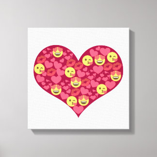 Niedliche Liebe Kiss Lips Emoji Herz Leinwanddruck