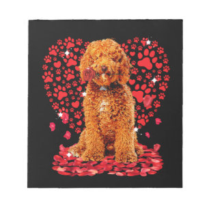 Niedliche Liebe Labradoodle Hund Valentine Haustie Notizblock