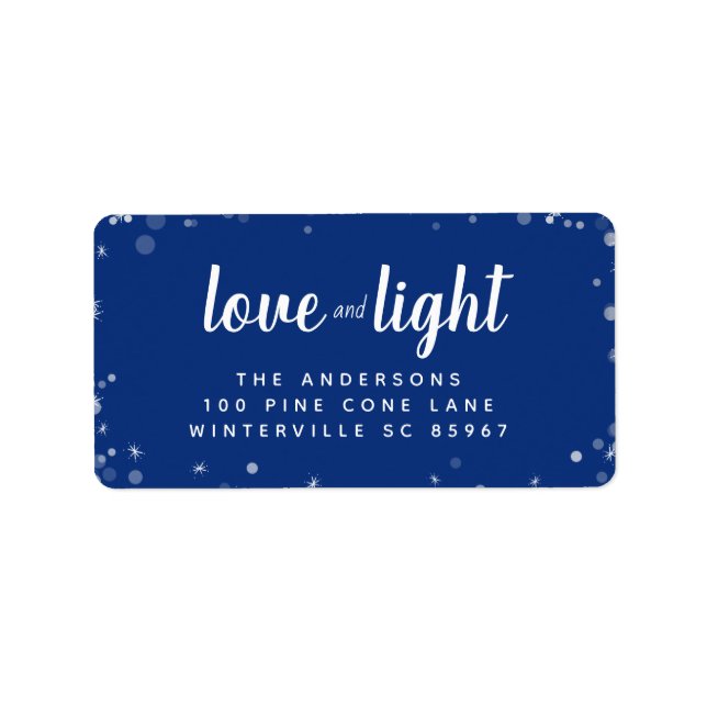 Niedliche Liebe & Lichtstars Hanukkah Ferienadress Adressaufkleber (Vorne)