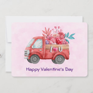 Niedliche Liebe LKW Befördern Valentinische Goodie Feiertagskarte