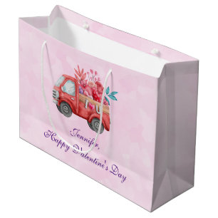 Niedliche Liebe LKW Befördern Valentinische Goodie Große Geschenktüte
