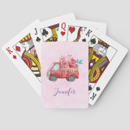 Niedliche Liebe LKW LKW Lkw Lkw Lkw Lkws und Blume Spielkarten