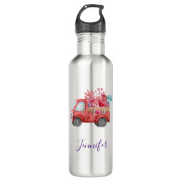 Niedliche Liebe LKW mit Herzkargo Wasserfarbe Edelstahlflasche