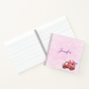 Niedliche Liebe LKW mit Herzkargo Wasserfarbe Notizbuch