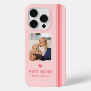 Niedliche Liebe Mama Rosa Streifen Case-Mate iPhone Hülle