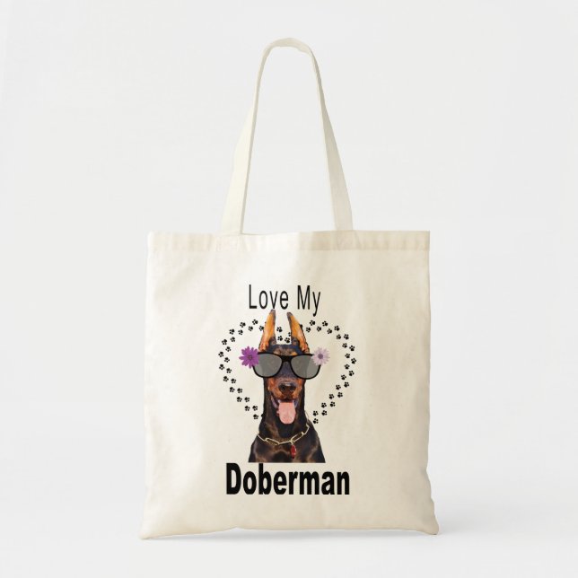 Niedliche Liebe Mein Doberman Tragetasche (Vorne)