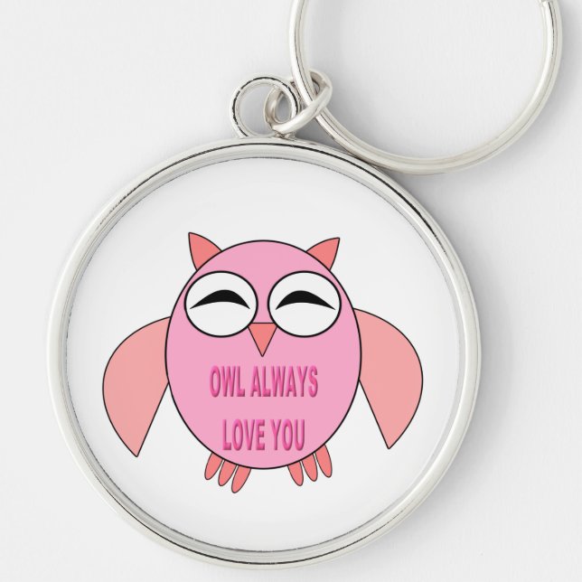 Niedliche Liebe Message Owl Schlüsselanhänger (Vorne)