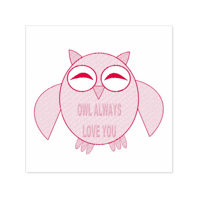 Niedliche Liebe-Message-Owl-Self-Inking-Briefmarke Permastempel (Design)