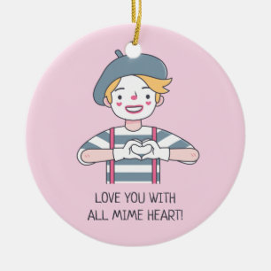 Niedliche Liebe mit dem ganzen Mime-Heft rosa Keramik Ornament