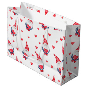 niedliche Liebe mit Gnomen und Herzen Große Geschenktüte