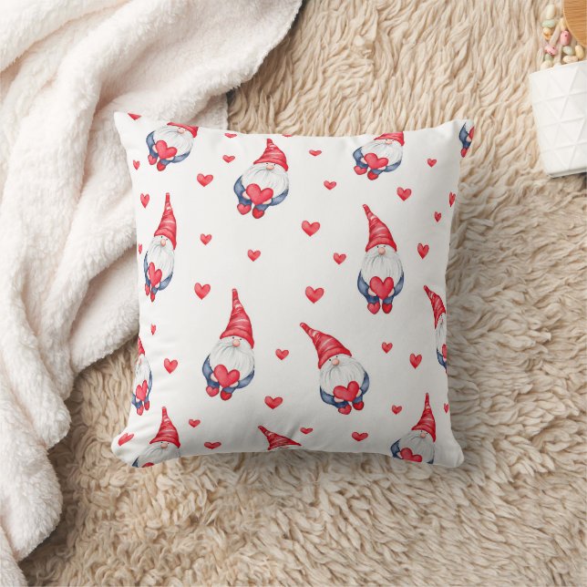niedliche Liebe mit Gnomen und Herzen Kissen (Decke)