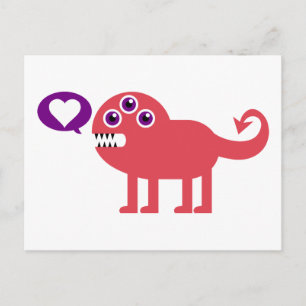 Niedliche Liebe Monster Postkarte