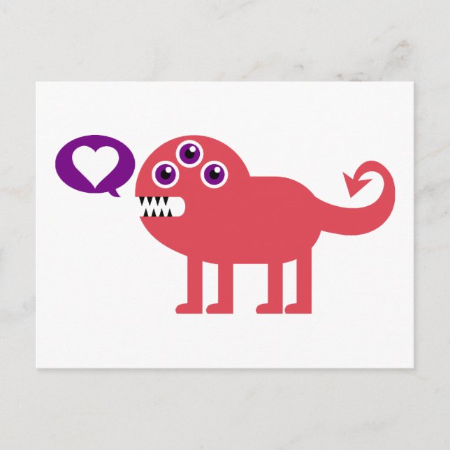 Niedliche Liebe Monster Postkarte (Vorderseite)