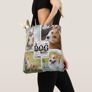 Niedliche LIEBE MY DOG FotoCollage Personalisiert Tasche