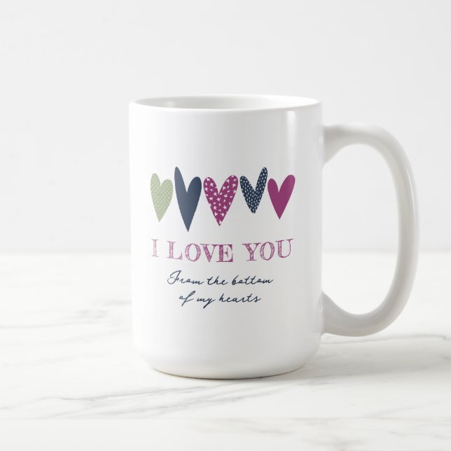Niedliche Liebe Name Hört Avocado Navy Kaffee Tass Kaffeetasse (Rechts)