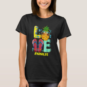 Niedliche Liebe Nana Life Flip Flops Hippie Ananas T-Shirt