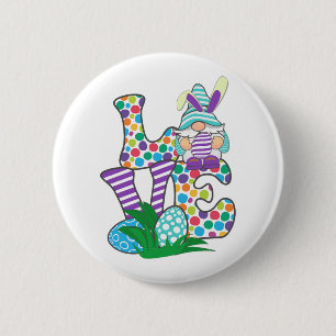 Niedliche Liebe Ostern Bunny Egg Jagen Ostergenom Button