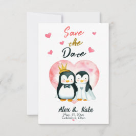 Niedliche Liebe Pinguin Wedding Save the Date