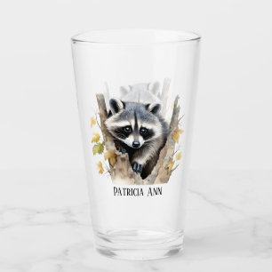 Niedliche Liebe Raccoons Tierfreunde fügen Text hi Glas