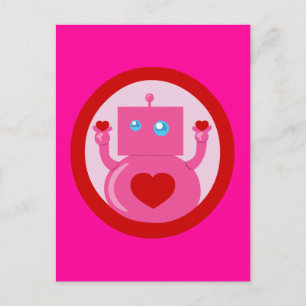 Niedliche Liebe Robot Postkarte