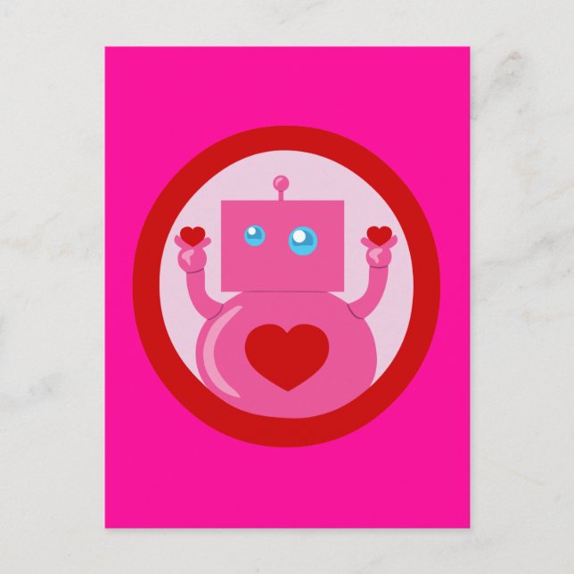 Niedliche Liebe Robot Postkarte (Vorderseite)