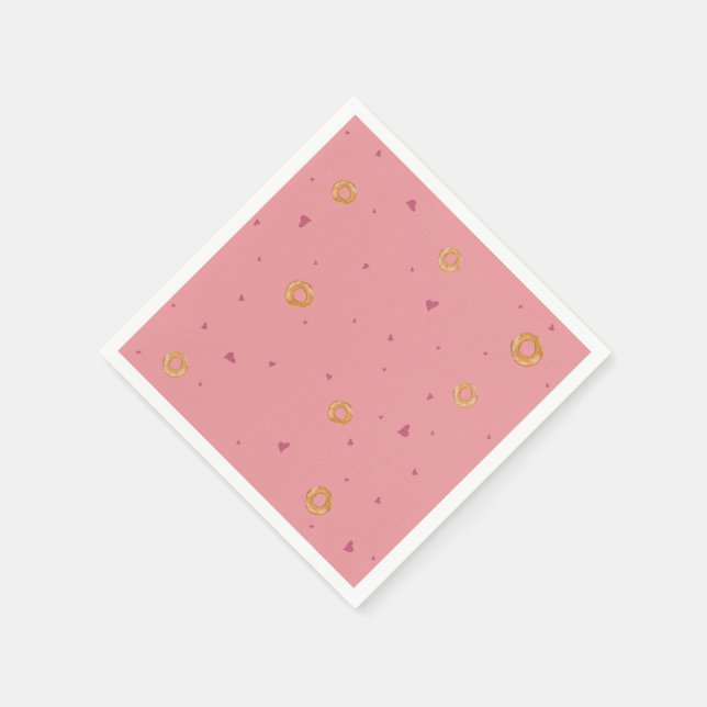 Niedliche LIEBE | Rose von Lachs Rosa | Serviette (Ecke)
