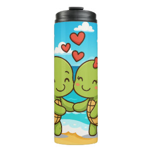 Niedliche Liebe Schildkröten Adortable Cartoon C Thermosbecher