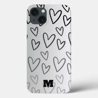niedliche Liebe Schwarzweiß personalisiertes Telef Case-Mate iPhone Hülle