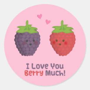 Niedliche Liebe Sie Berry Much Pub Spaß Runder Aufkleber