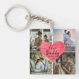 Niedliche Liebe Sie 'Daddy' Custom Foto Collage He Schlüsselanhänger