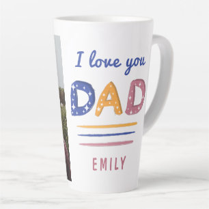 Niedliche Liebe Sie Vater Farbige Typografie Foto Milchtasse