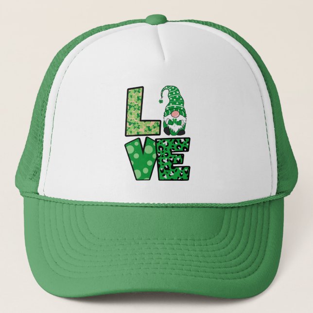 Niedliche Liebe St Patrick's Day Truckerkappe (Vorderseite)