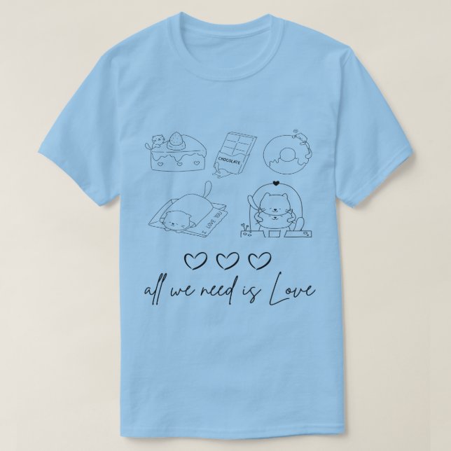 niedliche Liebe T-Shirt (Design vorne)
