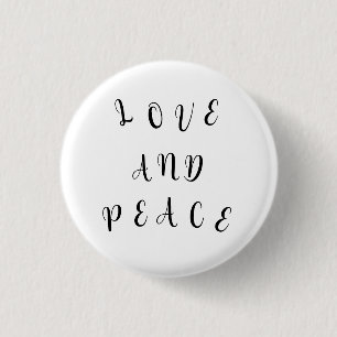 Niedliche Liebe und Frieden Button