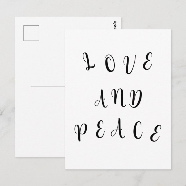 Niedliche Liebe und Frieden Postkarte (Vorne/Hinten)