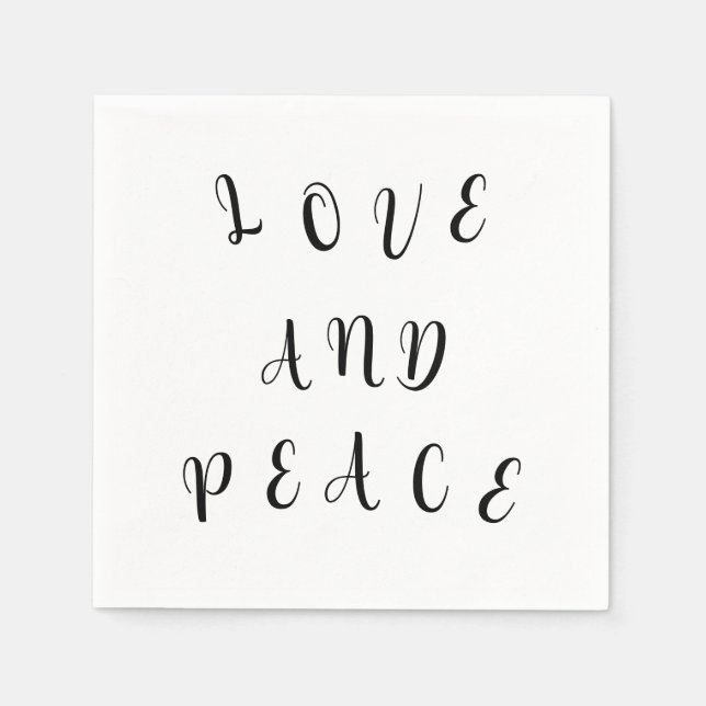 Niedliche Liebe und Frieden Serviette (Vorderseite)