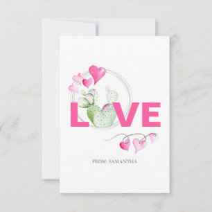 Niedliche Liebe und Kakteen Kids Klasse Valentine