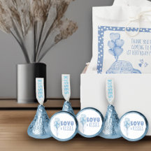 Niedliche Liebe und Kisses Blue Balloons