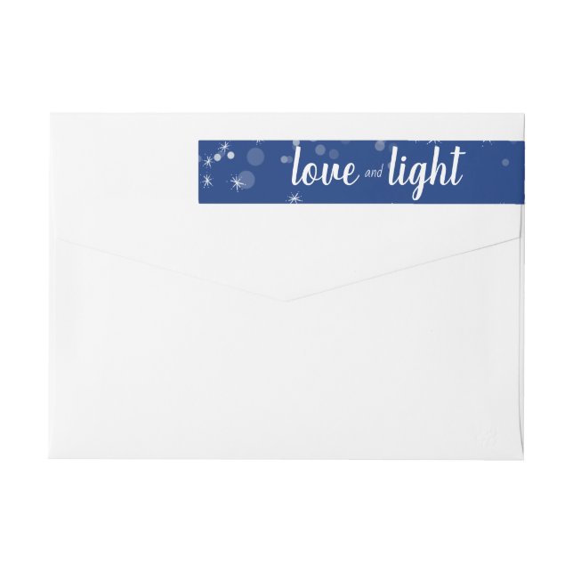 Niedliche Liebe und Lichtstars Hanukkah-Adressetik (Rückseite)