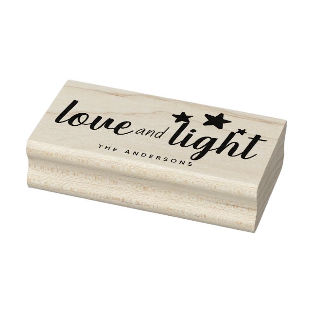 Niedliche Liebe und Lichtstars Personalisierter Ur Gummistempel (Stempel)